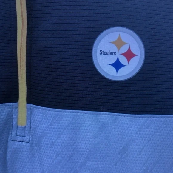 Pittsburgh Steelers Black and Gray Quarter-Zip Pullover - Picture 2 of 3